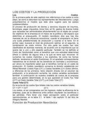 Los Costos Y La Producción