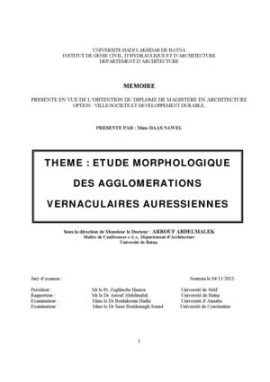 Nawel Magistère Thèse