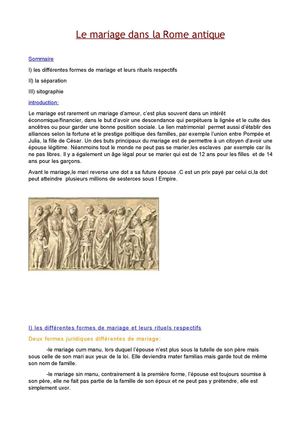 le mariage dans la rome antique