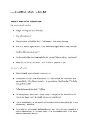 Uppgift Historiebruk 1a1