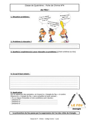 4°-Chimie 4: Au feu!