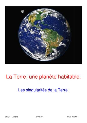 L'originalité de la Terre