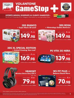 Volantino Gamestop dal 5 al 31 dicembre 2014