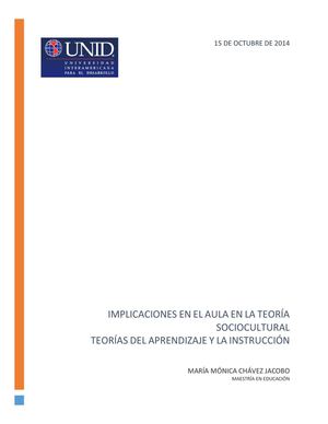 Implicaciones Educativas De La Teoria Sociocultural