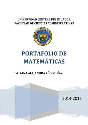 Portafolio De Matemática