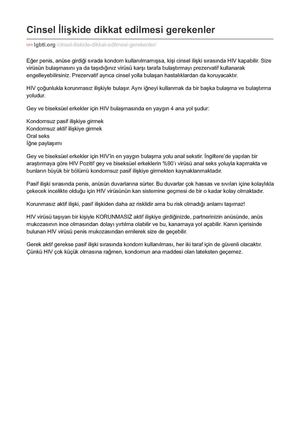 Lgbti Org Cinsel Iliskide Dikkat Edilmesi Gerekenler