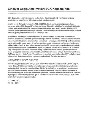 Lgbti Org Cinsiyet Gecis Ameliyatlari Sgk Kapsaminda