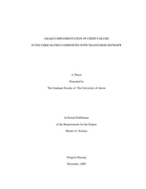 ABAQUS IMPLEMENTATION OF CREEP FAILURE