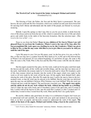 1993.11.21 - The Word of God at the Synod of the Saints Archangels Michael and Gabriel