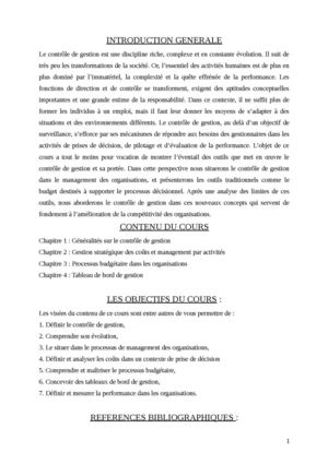 Cours Contrôle de gestion