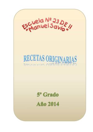 Recetas 5º 2014