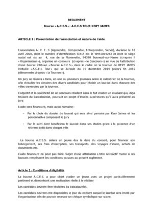 Règlement Aces tour