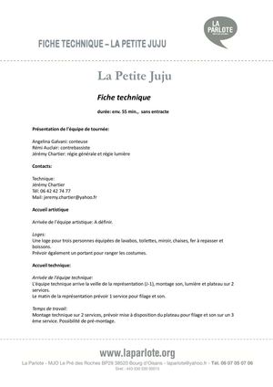 La Petite Juju - fiche technique
