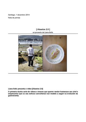 Nota De Prensa [Proxecto Liana Solis, video sobreo Abastos 2.0]