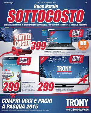 Volantino Trony dal 12 al 28 dicembre 2014 N