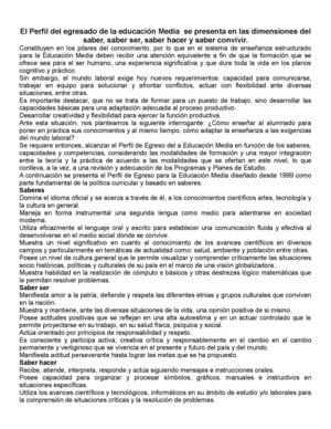 El Perfil Del Egresado De La Educación Media Se Presenta En Las Dimensiones Del Saber
