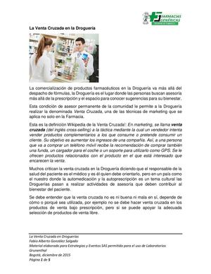 La Venta Cruzada En La Drogueria