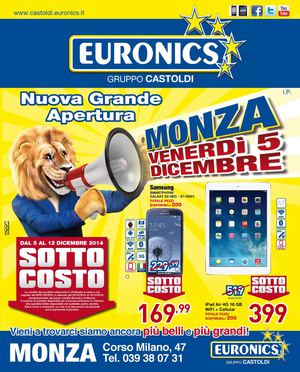 Volantino Euronics Castoldi Monza dal 5 al 12 dicembre