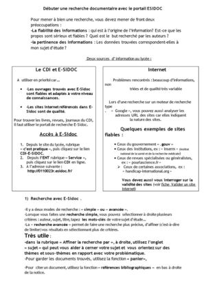 Pourquoi Commencer Ses Recherches Par Esidoc