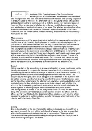 Opening Scene Analysis - Frozen Ground