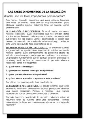 ENSAYO: FASES O MOMENTOS AL REDACTAR