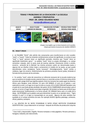 185. EDUCACION Y ESCUELA: LA AGENDA DE NUESTRO TIEMPO