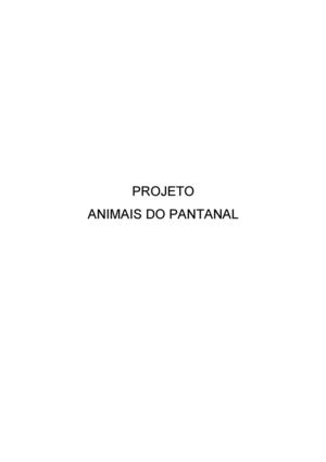 Projeto Animais Do Pantanal
