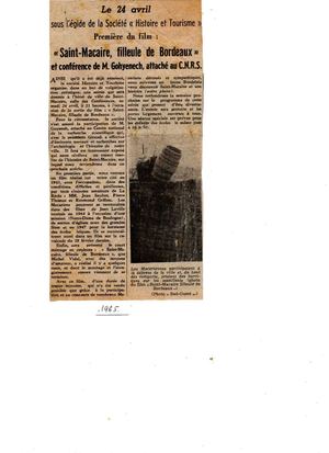 Coupures De Presse St Macaire 1965-1981