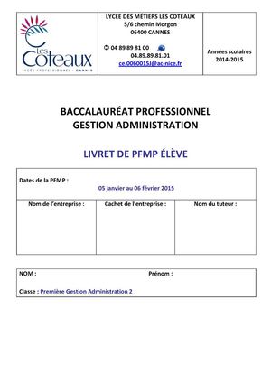 Livret Eleve Pfmp 1ga2