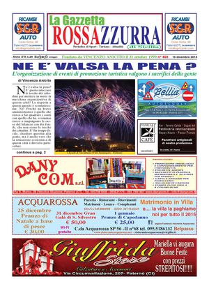 La Gazzetta Rossazzurra Anno XVI n. 24 del 13-12-2014