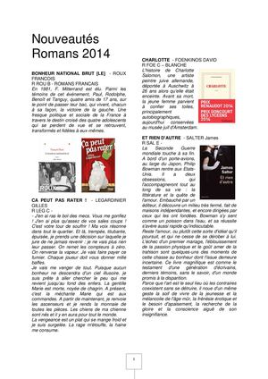 Nouveautés HIVER 2014