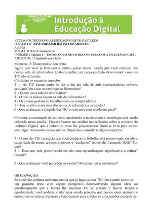 Questões Atividade 1 2