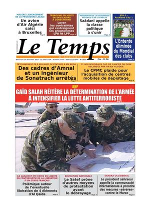 Le Temps d'Algérie Edition du Dimanche 14 Décembre 2014