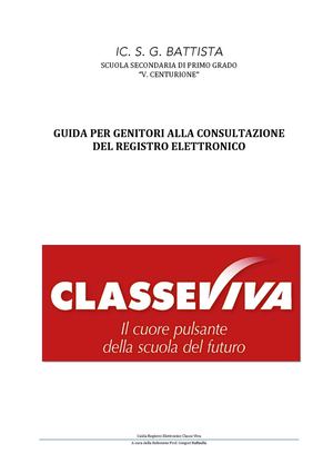 Guida Per Genitori Alla Consultazione Di Classeviva