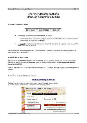 6e Chercher Documents Esidoc Synthese