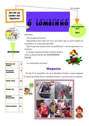 Jornal Escolar Do 1º Período 2014 2015