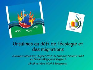 Ursulines au défi de l'écologie et des migrations