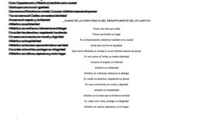 Himno De La Convivencia Del Departamento Del Atlantico