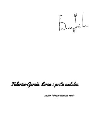 Fedelico Garcia Lorca: poeta andaluz