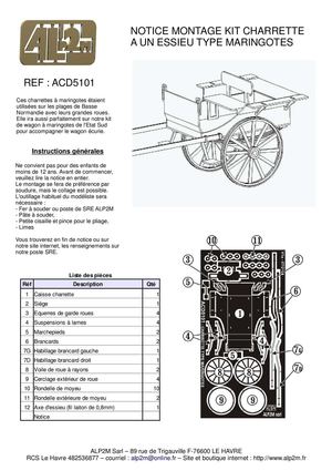 ALP2M : Notice Kit Charrette Un Essieu Type Maringotes V1