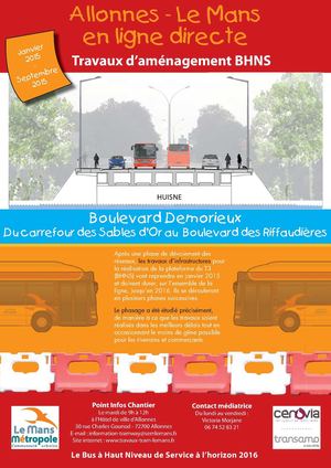 BHNS Boulevard demorieux du carrefour des Sables d’Or au Boulevard des Riffaudières