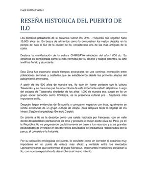 Reseña Historica Del Puerto De Ilo