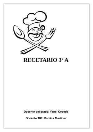 Recetario 3º A 2014 - Escuela para el Hombre Nuevo