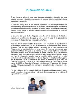 Consumo Del Agua