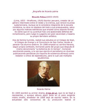 Biografía De Ricardo Palma (1)