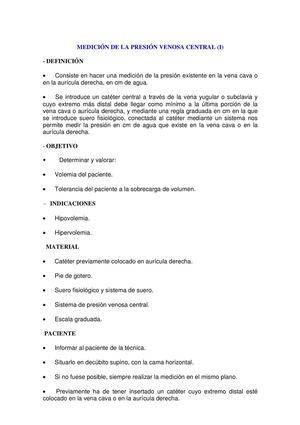 Presion Venosa Central Para Electiva