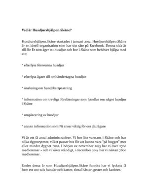 Husdjurshjälpen Skåne Husdjursblad nr 1/15