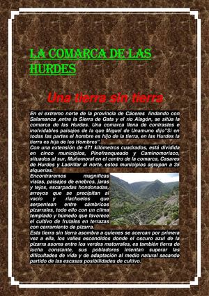 La Comarca De Las Hurdes