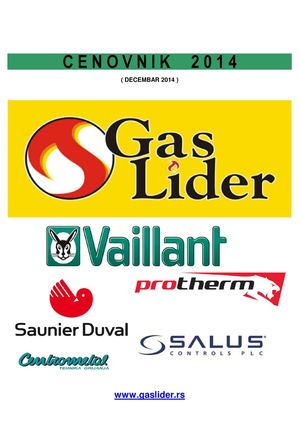 Cenovnik Gas Lider ( Decembar 2014) Sajt