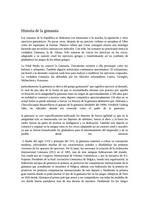 Historia De La Gimnasia